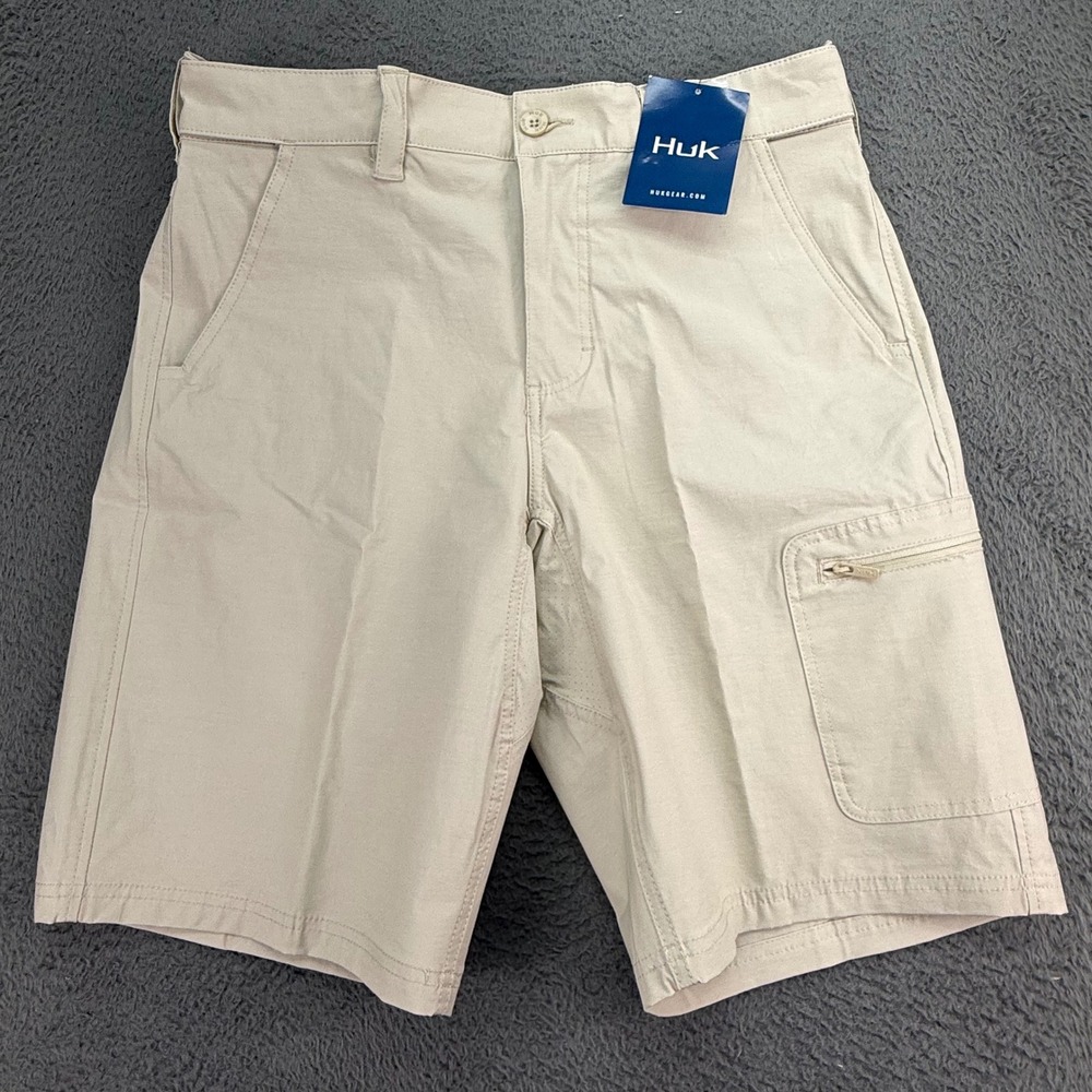 Huk Next Level 10.5 Short Mens‎ M Tan Fishing Performance Cargo H2000171-250-M